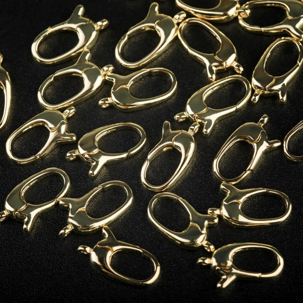 замочек-карабин "овал", позолота, 13.5x8x3 мм