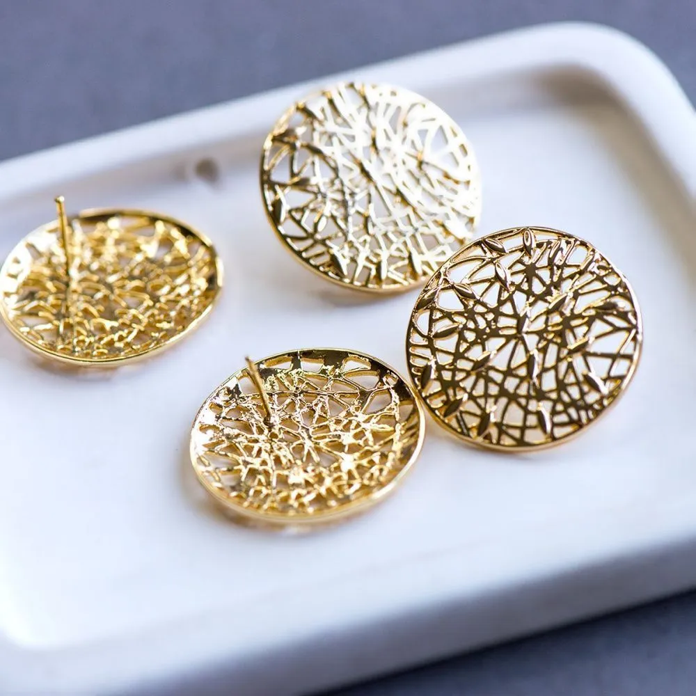 пуссеты "грасс", позолоченные, 27.5x2 мм