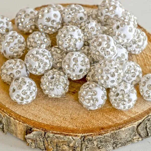 бусина "шамбала" 12, цвет прозрачный, 12 мм