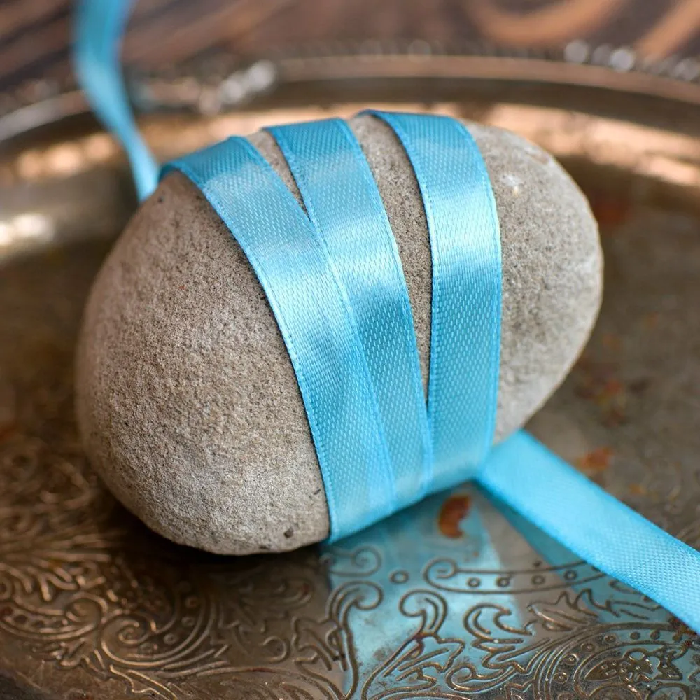 лента, атлас, цвет небесный голубой, ширина 10 мм ленты