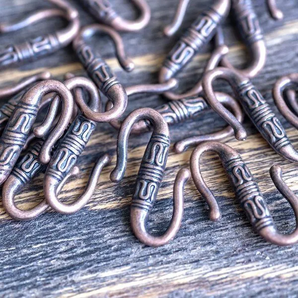 Замочки застежка "тибет", цвет красная медь, 22x6.5 мм