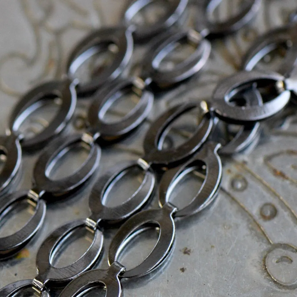 цепочка "эллипс", цвет черный, звено 9x5x2 мм