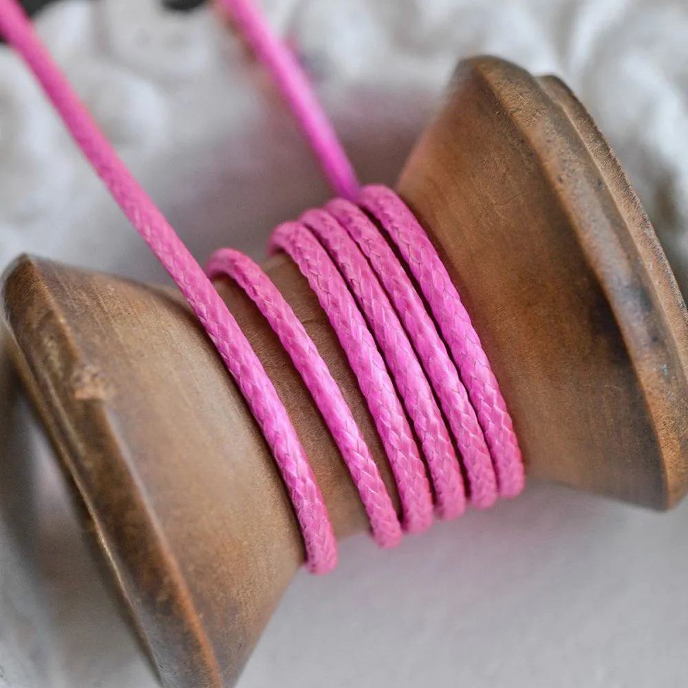 шнур вощеный, цвет темно-розовый, 2 мм