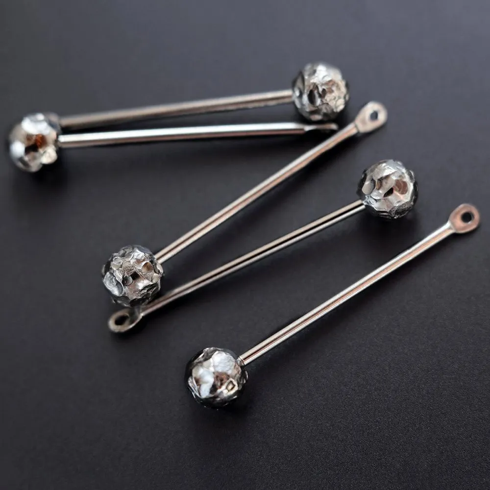 подвеска стальная "булава", цвет стальной, 28.5х5 мм