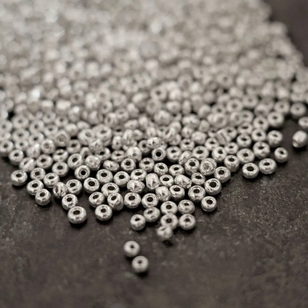 бисер "радуга", цвет металлик платина, 12/0 (уп 7 г)