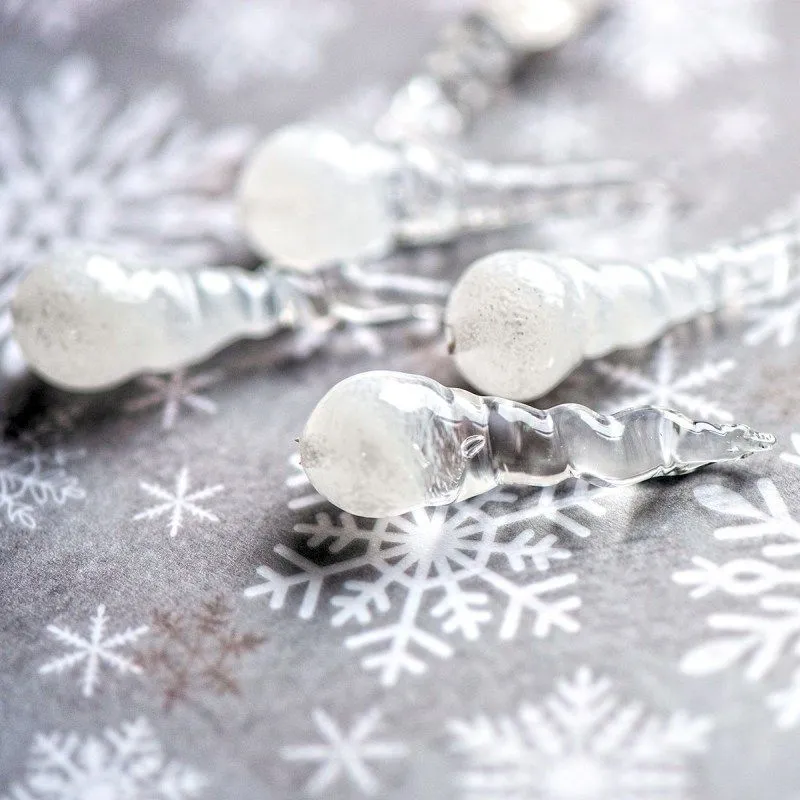 бусина, мурано "сосулька", прозрачный, 28-30х10 мм