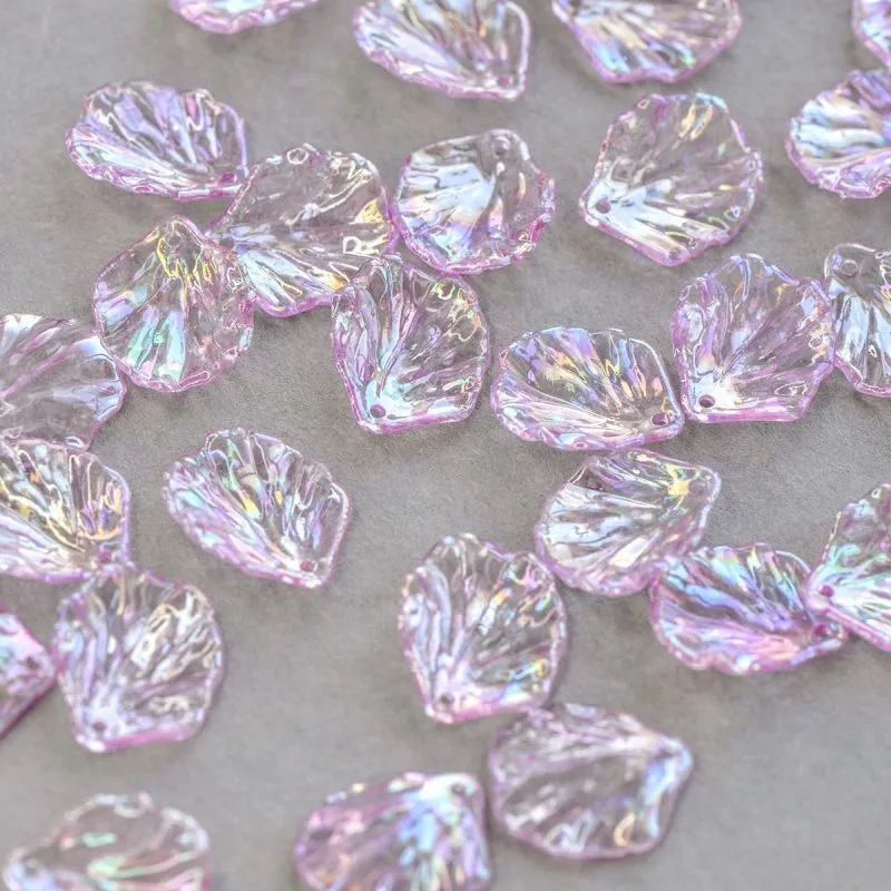 подвеска акриловая "лепесток", цвет сиреневый ав, 19x17x4-5 мм