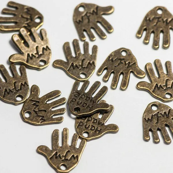 подвеска металлическая "hand made", цвет античная бронза, 12х10х1 мм