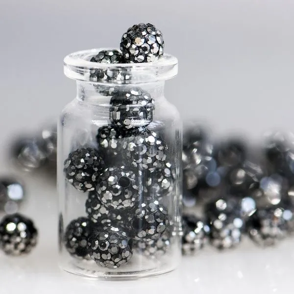 бусина "шамбала" 8, цвет гематит, 8 мм