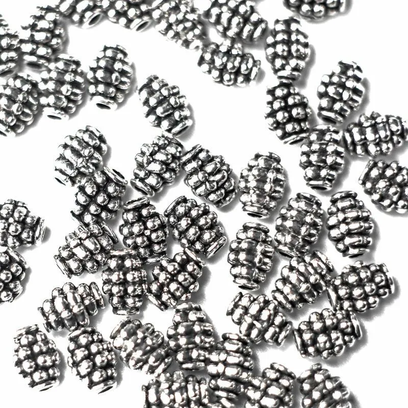 бусина, металл "шишка", цвет античное серебро, 7x5 мм