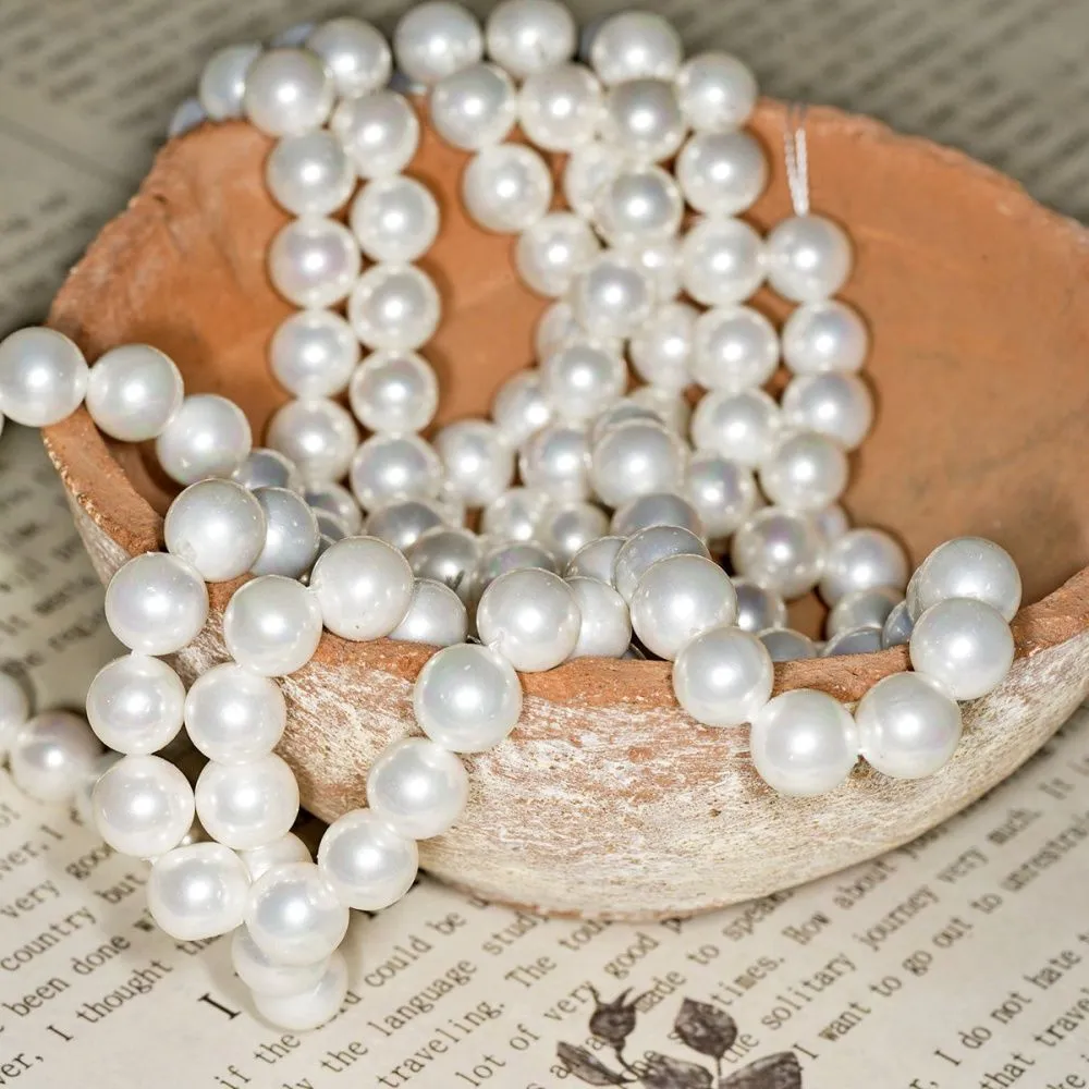 ракушечный жемчуг круглый, класс "а", цвет белый, 8 мм