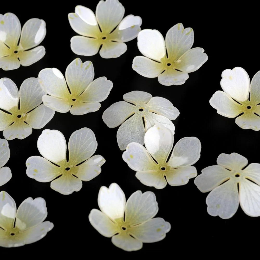 бусина, акрил "цветок", цвет сливочный/светло-желтый, 28x28x8-10 мм