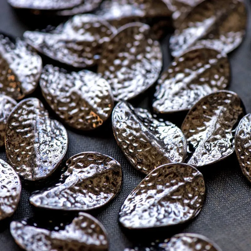 бусина, металл "лист гастерии", цвет черный, 27.5x18x3 мм