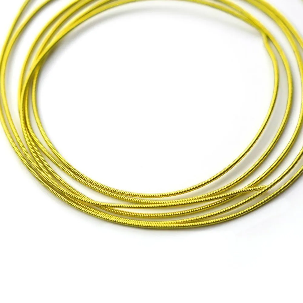 канитель жесткая, цвет лимонное золото, 1 мм