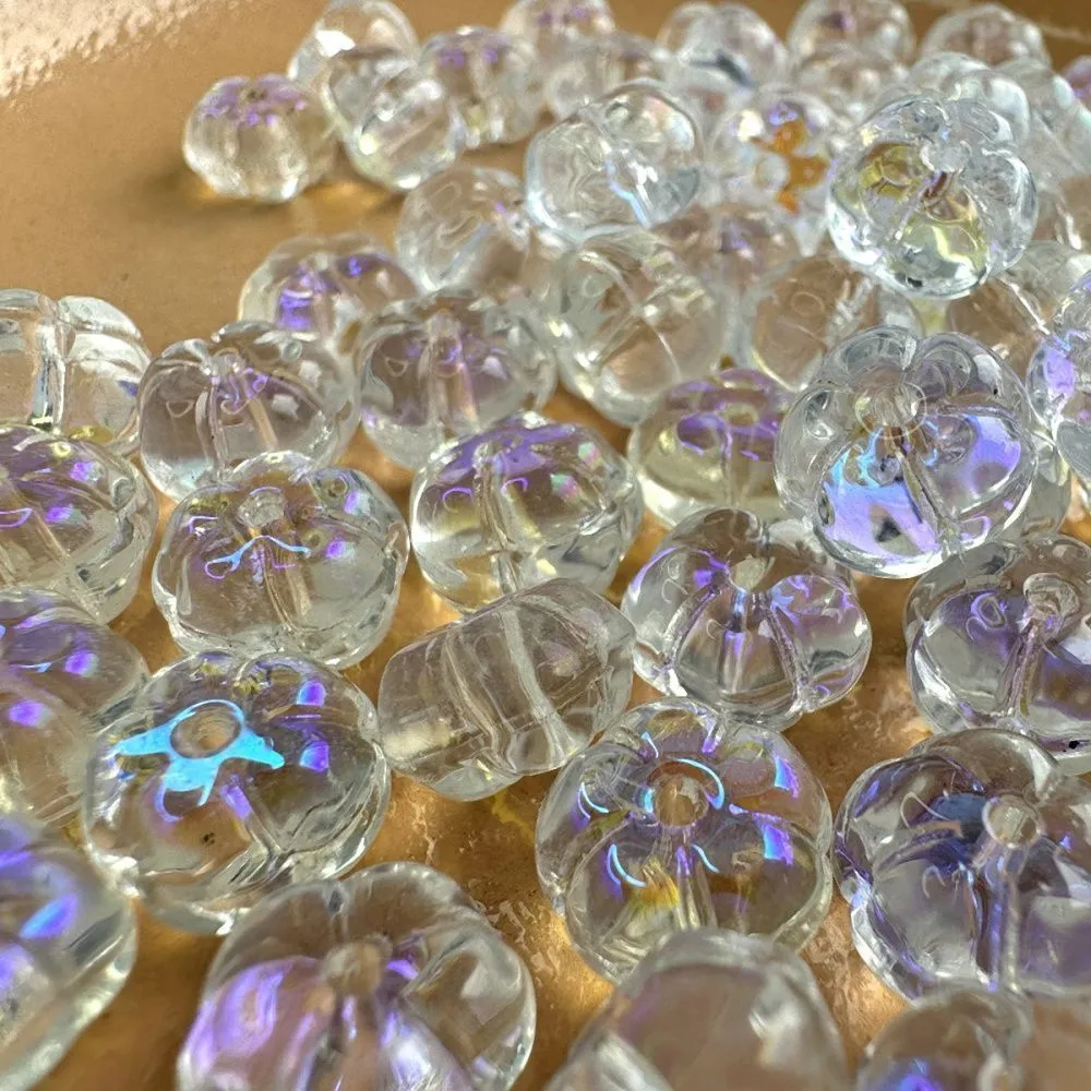 бусина "незабудка", стекло, цвет прозрачный ав, 10x10x6.5 мм