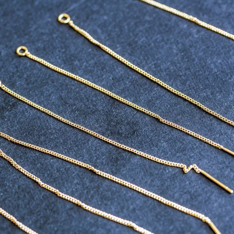 пуссеты "лайн", позолоченные, цвет золото, 82-85x1 мм