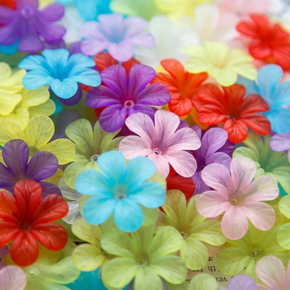 бусина, акрил "фрезия", цветовой микс, 33x8 мм