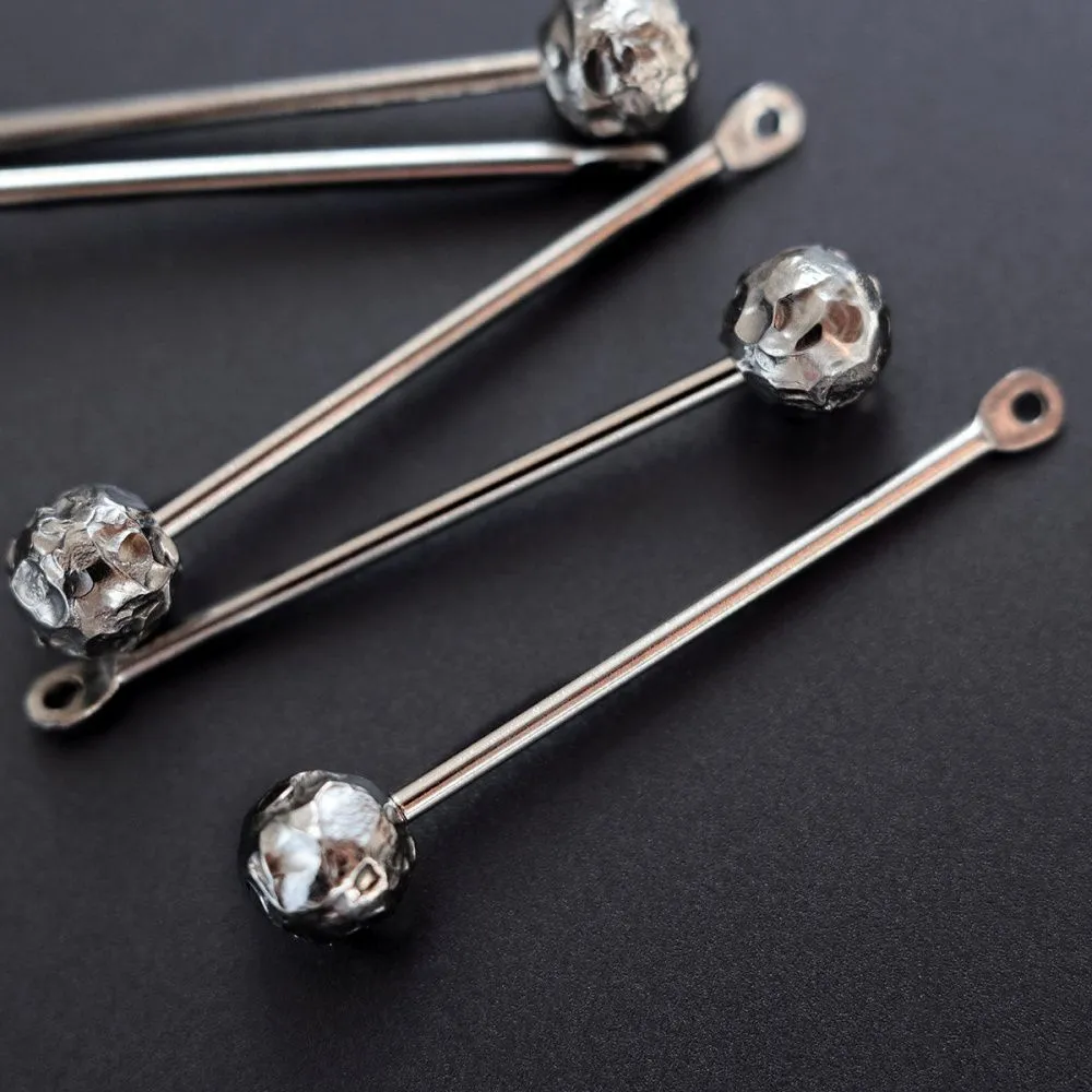 подвеска стальная "булава", цвет стальной, 28.5х5 мм