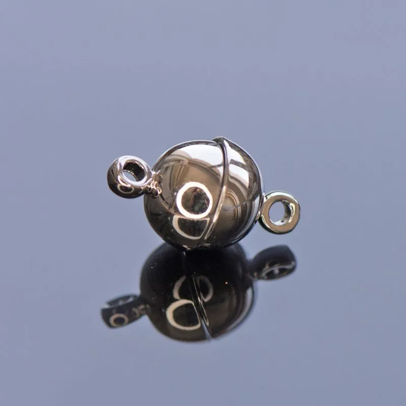 Замочки застежка магнитная "шарик", покрытие платина, 14.5x8 мм