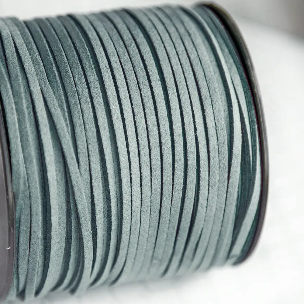 шнур из искусственной замши, голубой светлый, 3х1.4 мм