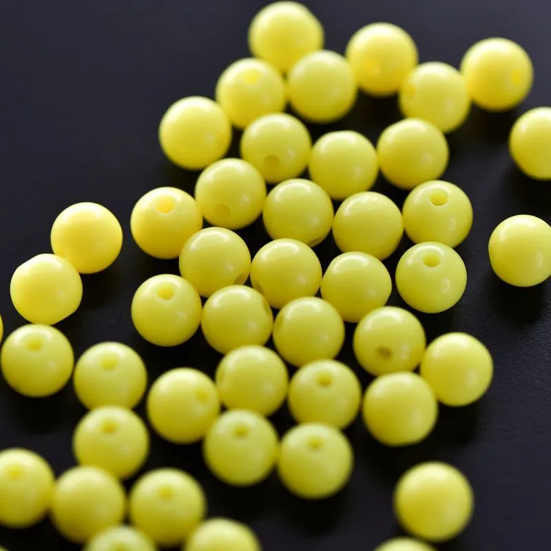 бусина, акрил 8, цвет желтый, 8 мм
