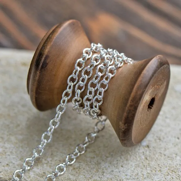 цепочка "кросс мини", цвет серебро, звено 5.5x4x1 мм