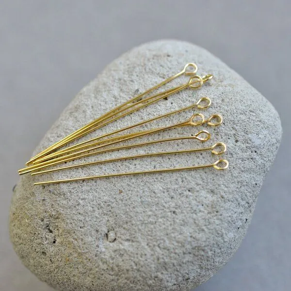 пины с петлей, позолота, 50х0.8 мм