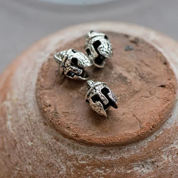 бусина, металл "троя", цвет античное серебро, 14x9.5x9 мм