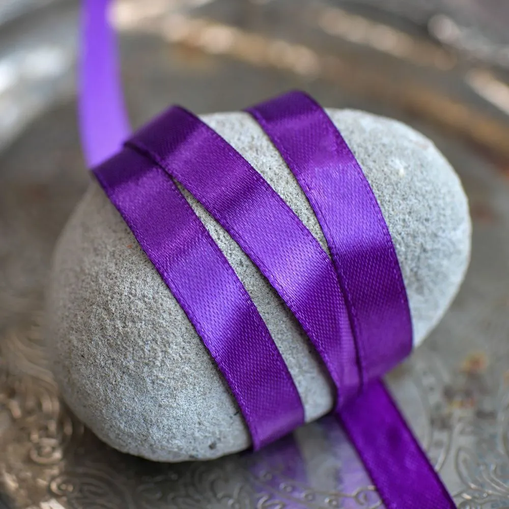 лента, атлас, цвет фиолетовый, ширина 10 мм ленты