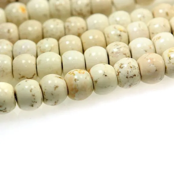 бусина говлит (хаулит) абакус, цвет белый, 12х8 мм