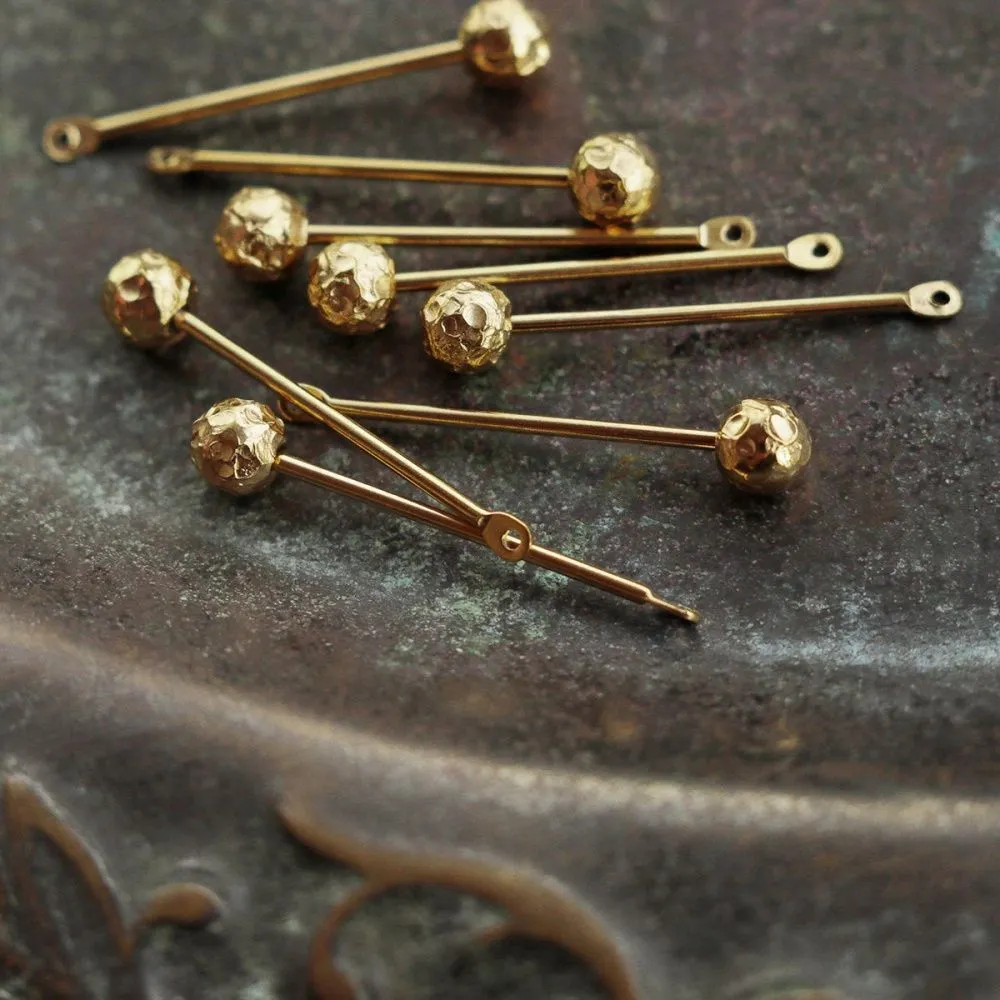 подвеска стальная "булава", цвет золото, 28.5х5 мм