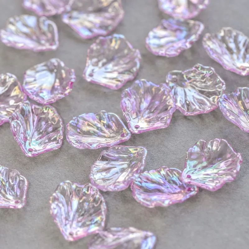 подвеска акриловая "лепесток", цвет сиреневый ав, 19x17x4-5 мм