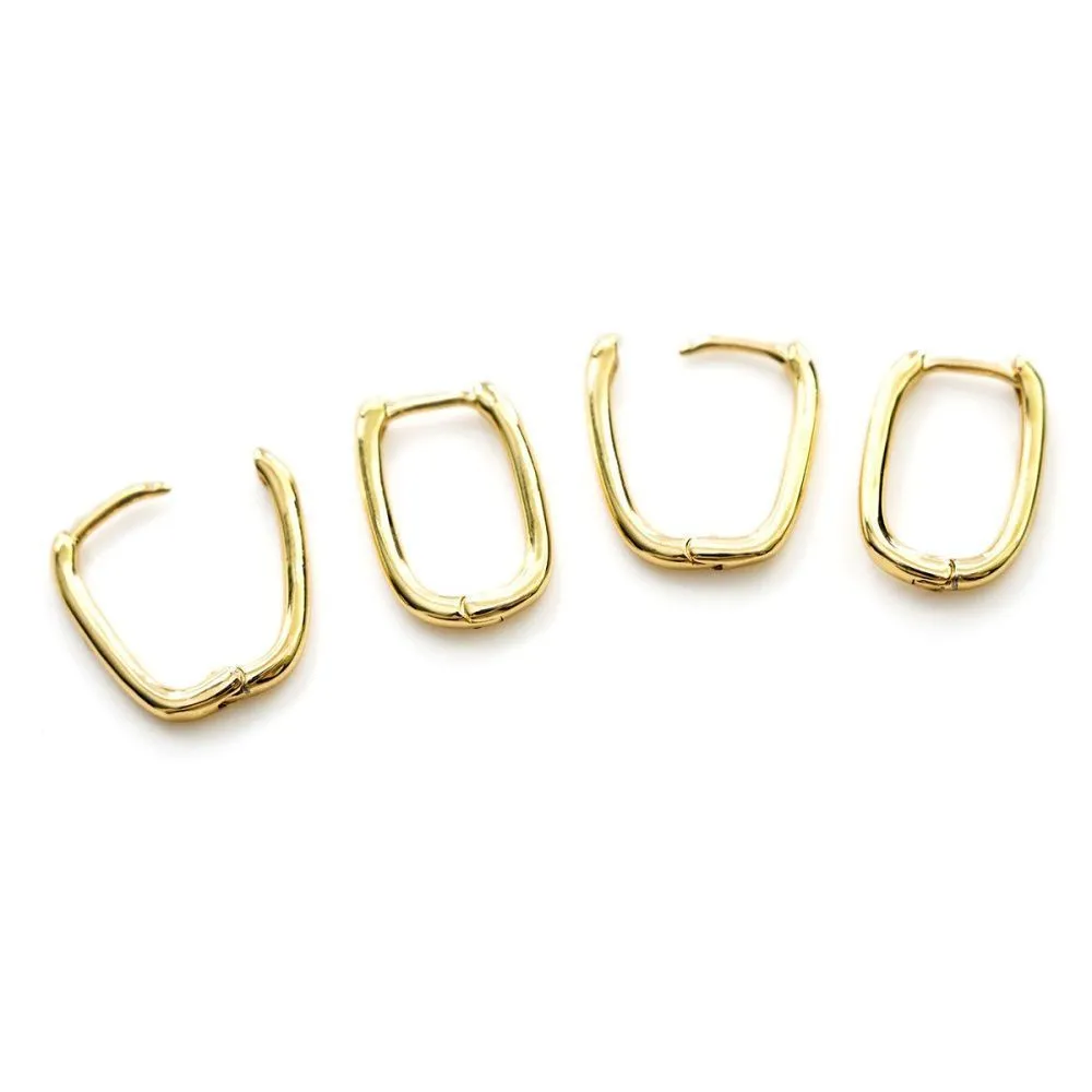 швензы "квадро", позолоченные, 16x12x2 мм 