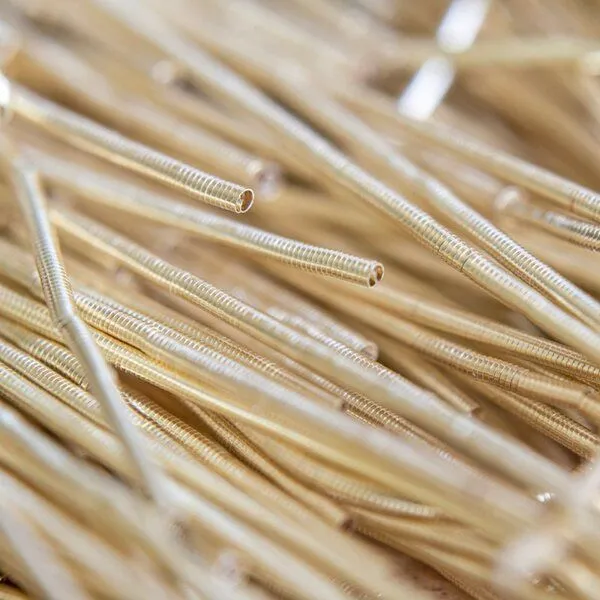 канитель мягкая, цвет бледное золото, 1 мм