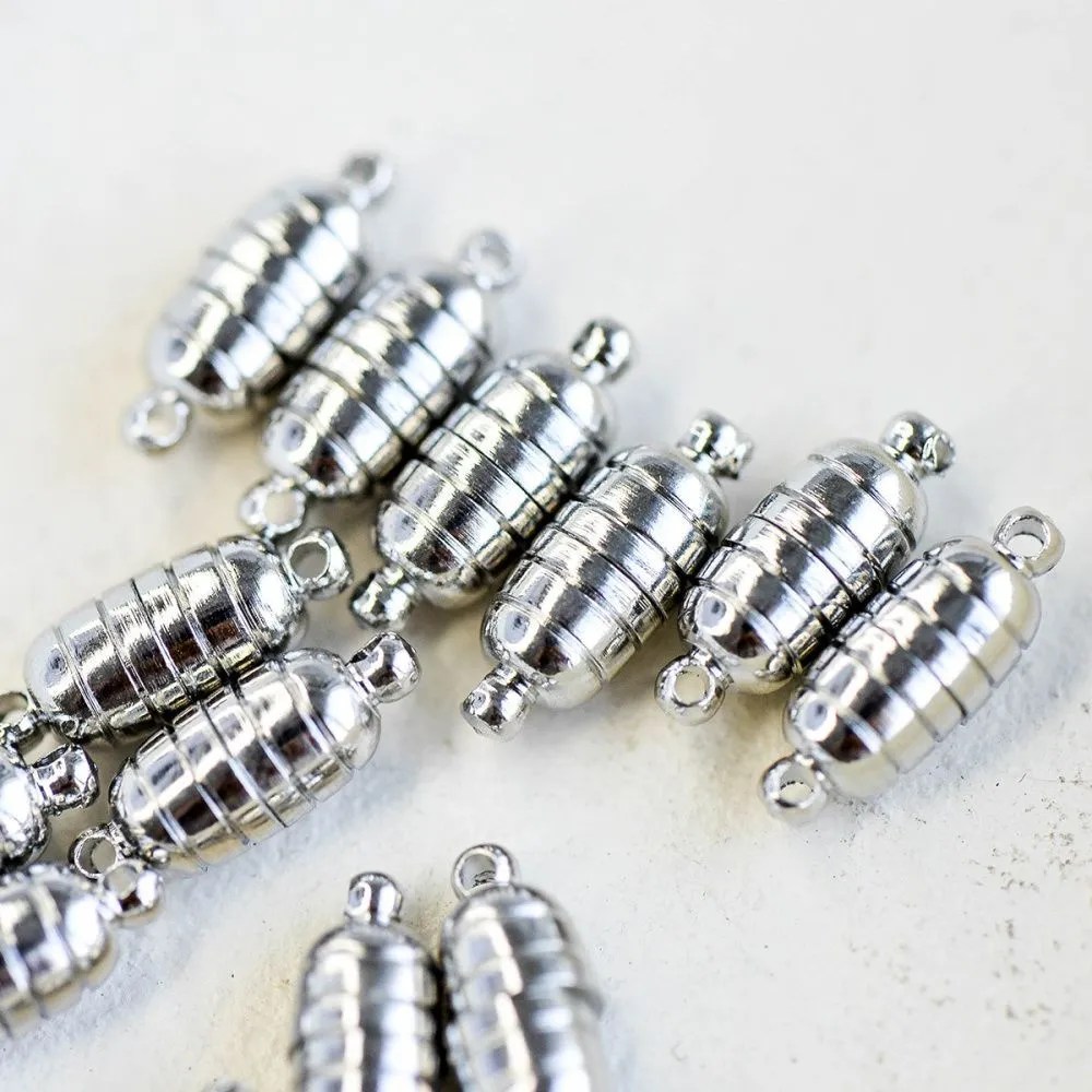 Замочки застежка магнитная "буллет", цвет платина, 15x5 мм