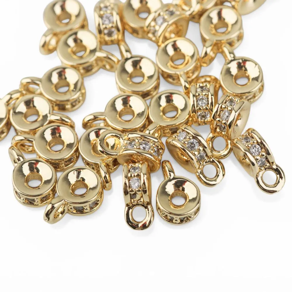 бейл "тори", позолота/цирконий, 6x4x3 мм