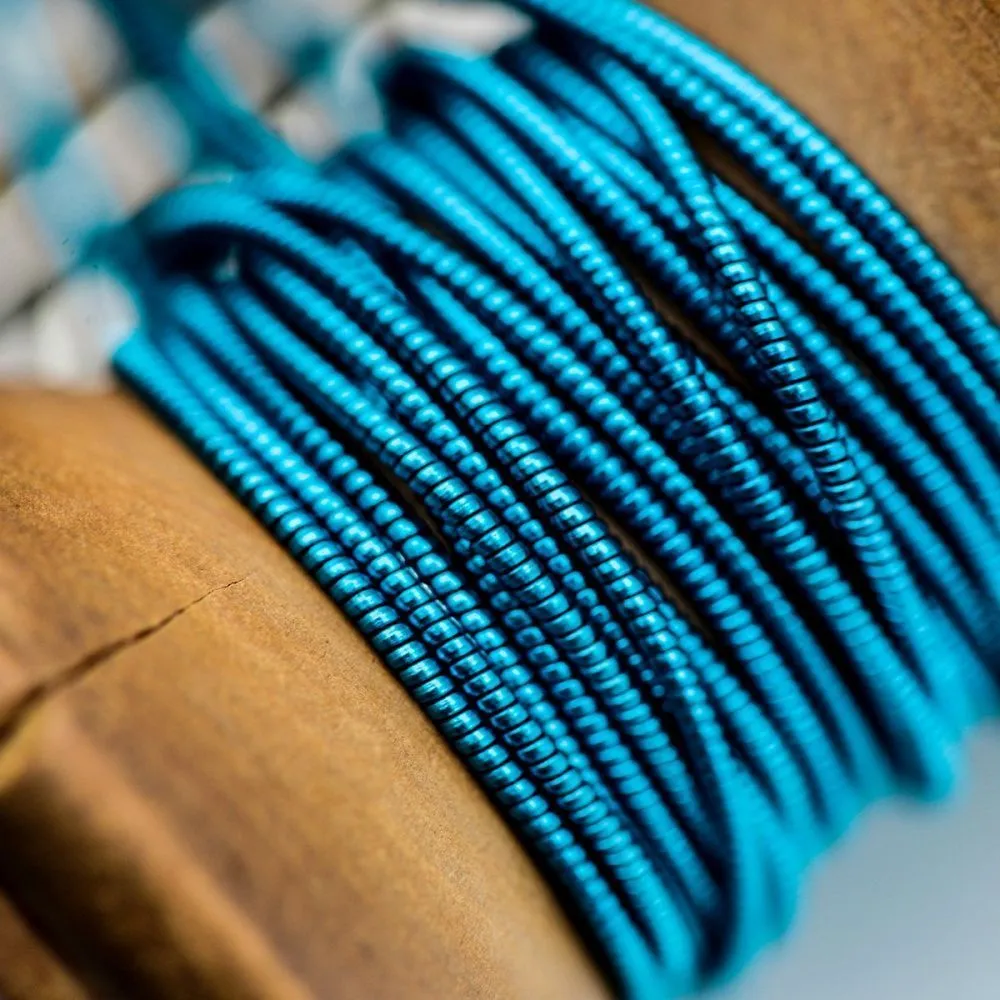 канитель жесткая, цвет яркий голубой, 1.3 мм