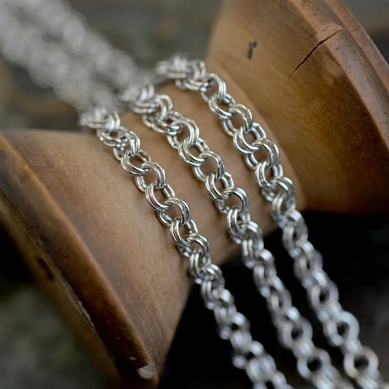 цепочка "дабл-ролл", цвет платина, звено 4x0.6 мм