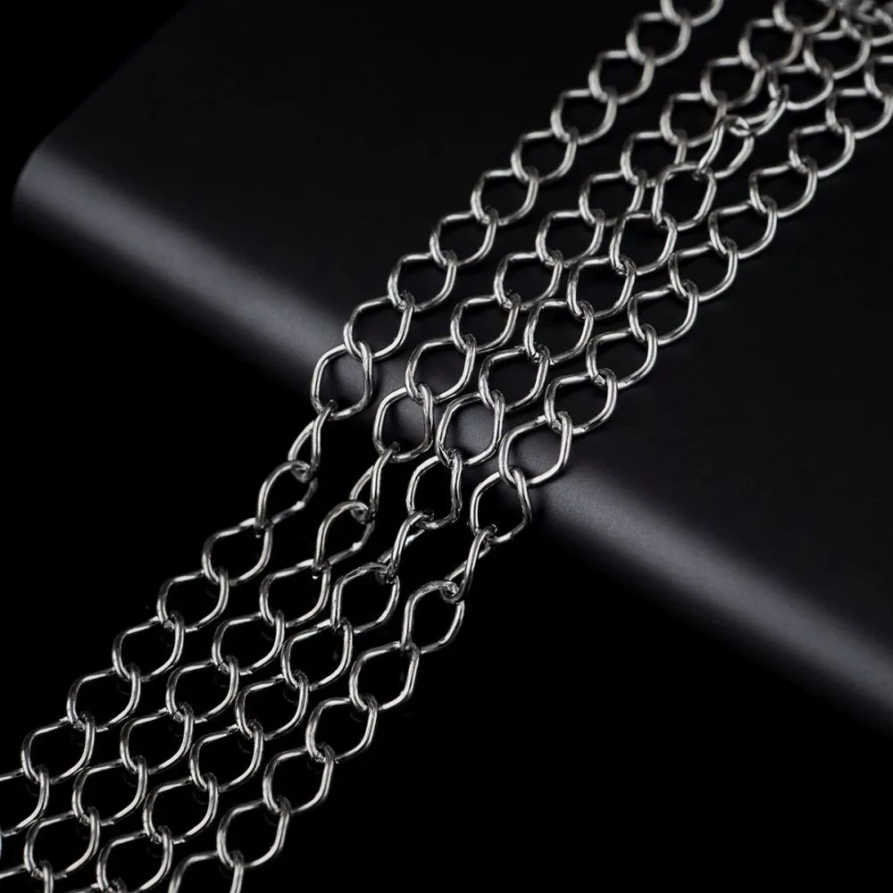 цепочка "кластер", цвет платина, звено 9х7х1.5 мм