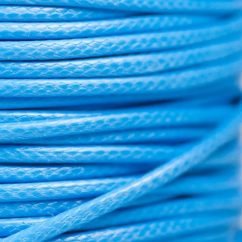 шнур вощеный, цвет голубой, 2 мм