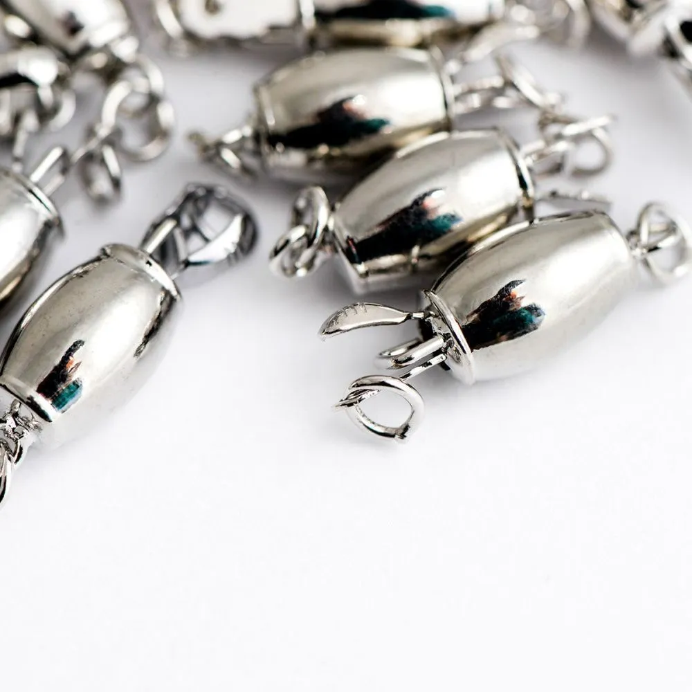 замок для украшений "буллет", цвет платина, 16x6 мм