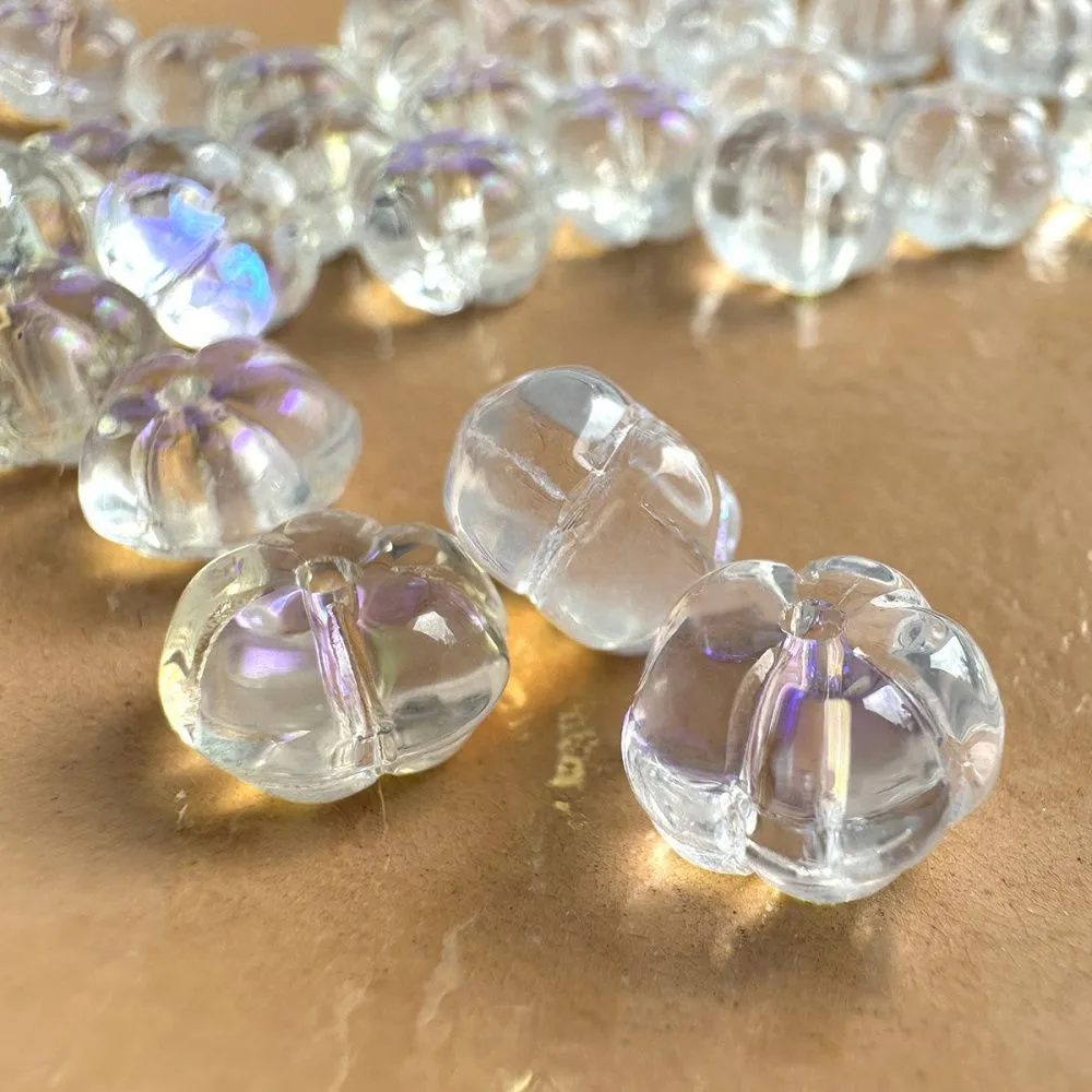 бусина "незабудка", стекло, цвет прозрачный ав, 10x10x6.5 мм