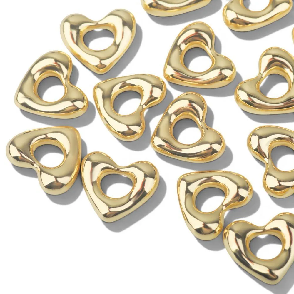 подвеска металл "сердце", позолота, 10x11x4 мм