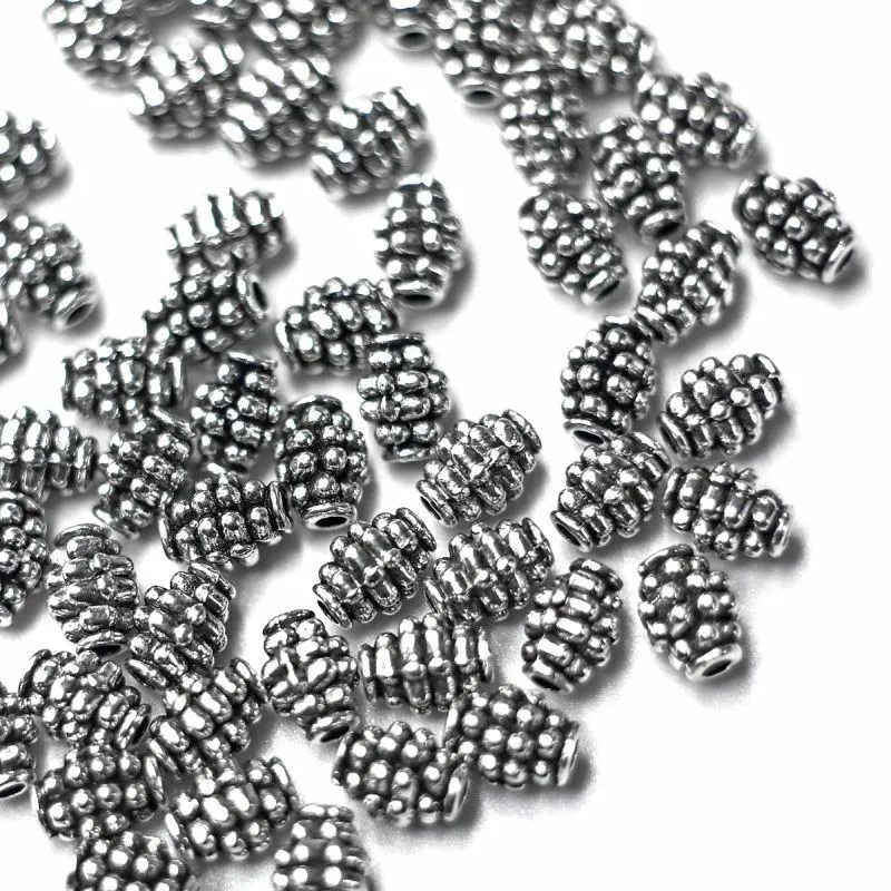 бусина, металл "шишка", цвет античное серебро, 7x5 мм