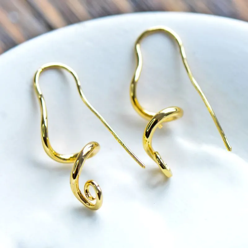 швензы "кёрли", позолоченные, 32x10 мм 