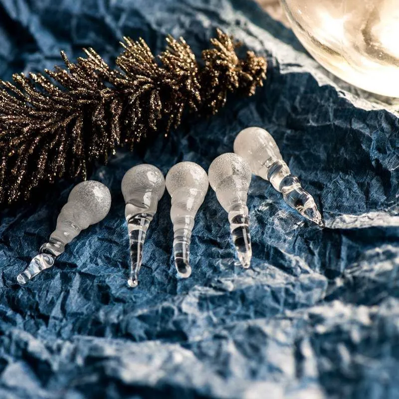 бусина, мурано "сосулька", прозрачный, 28-30х10 мм