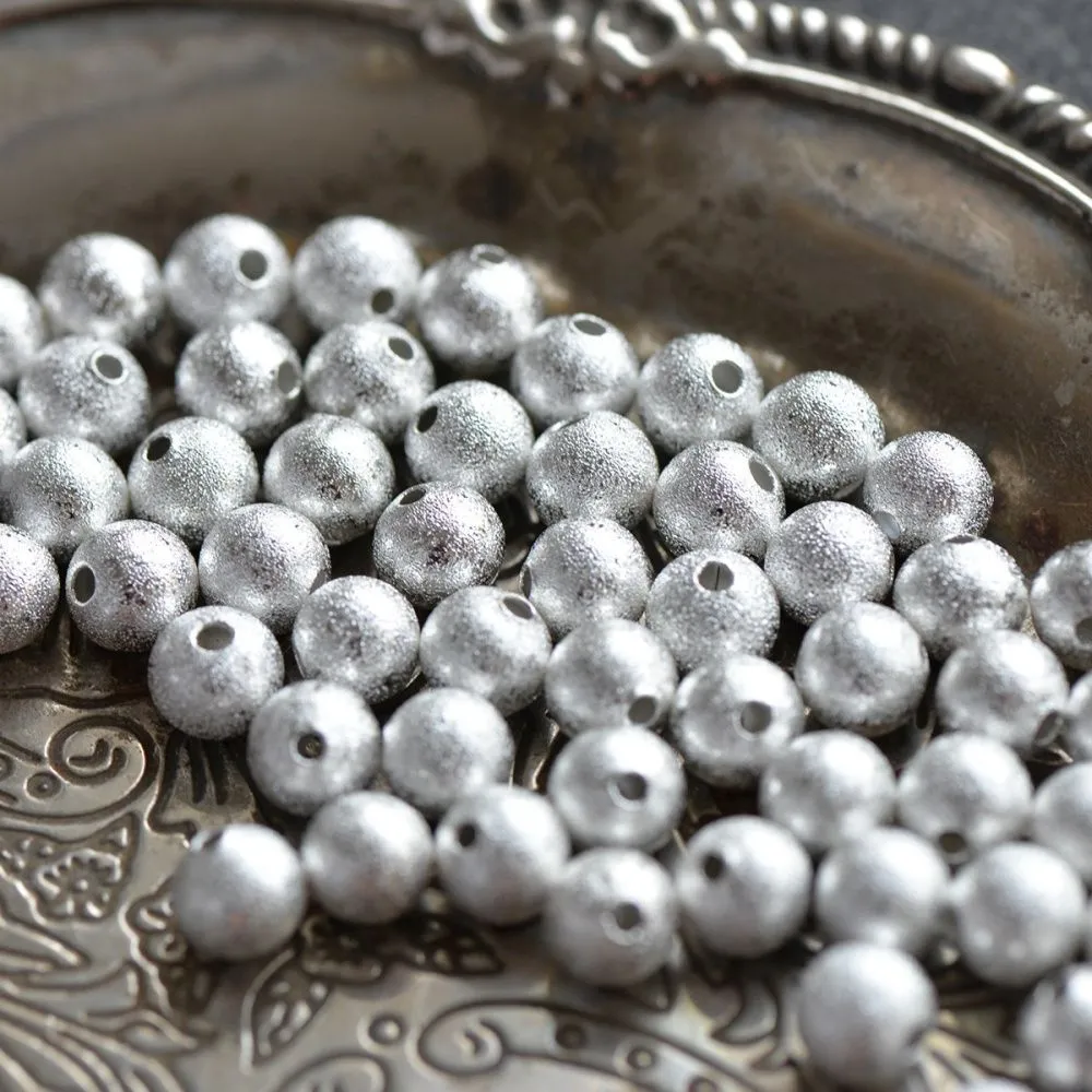 бусина, металл "звездная пыль" 8, цвет серебро, 8 мм