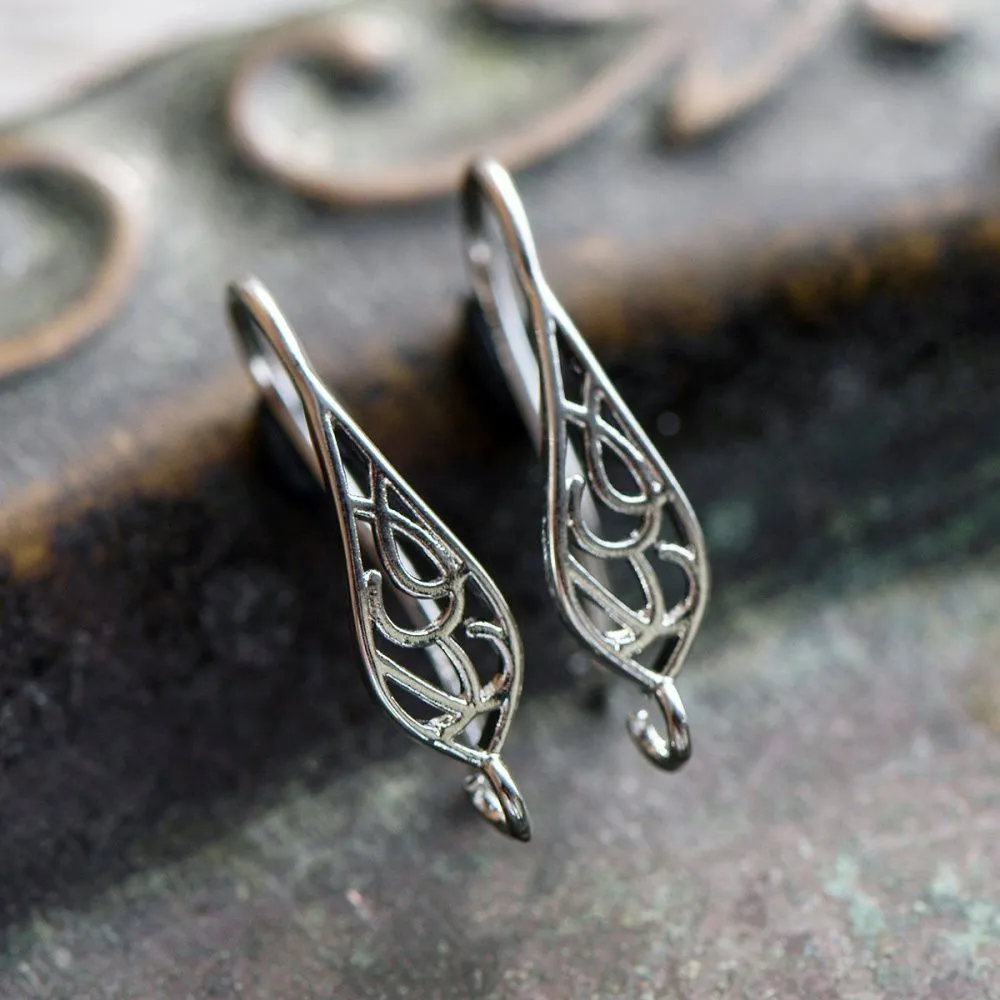 швензы "витраж", цвет платина, 25x6 мм