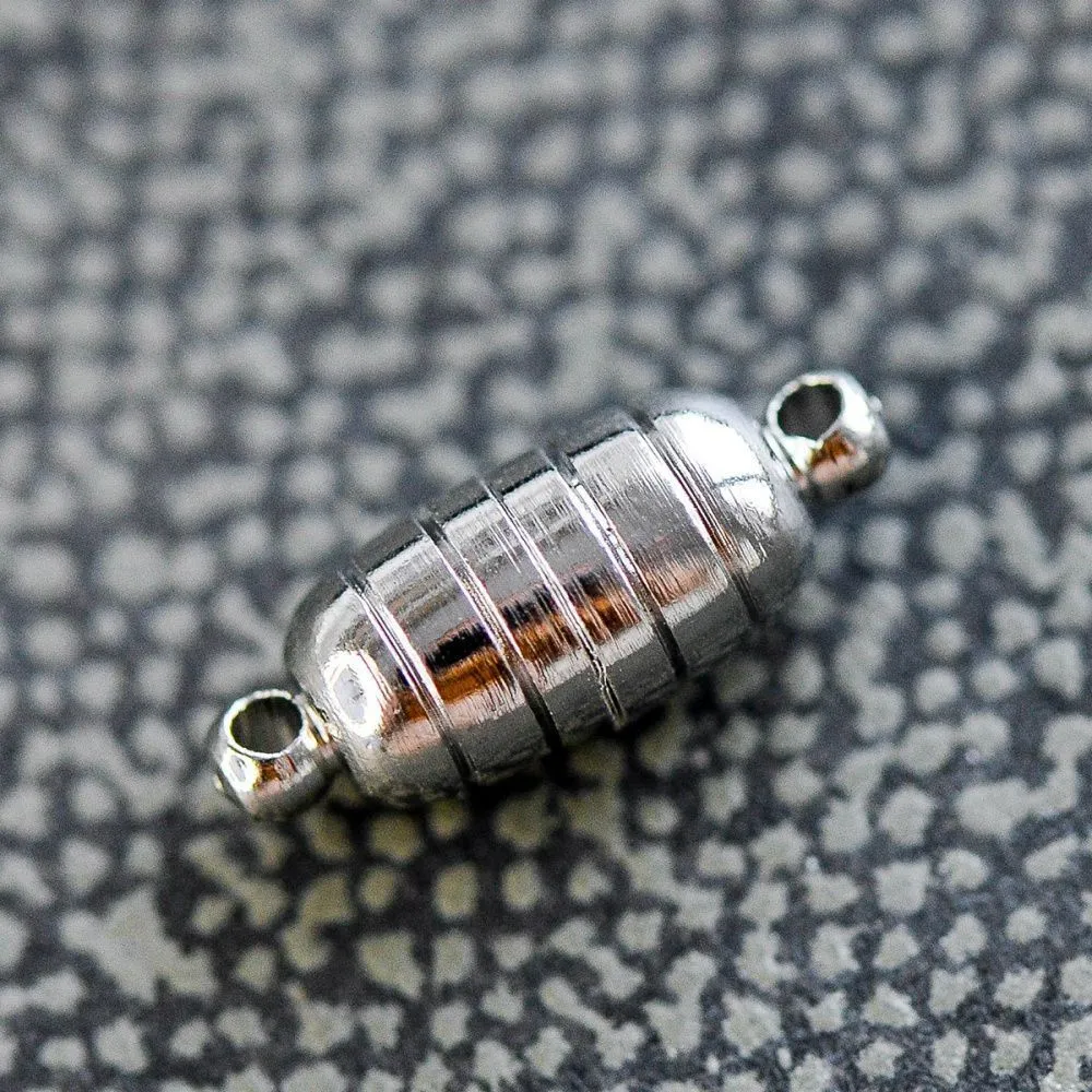 Замочки застежка магнитная "буллет", цвет платина, 15x5 мм