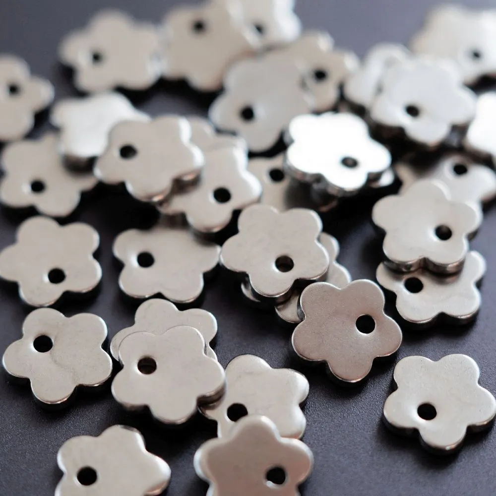 подвеска стальная "цветочек", цвет стальной, 7x7x1 мм